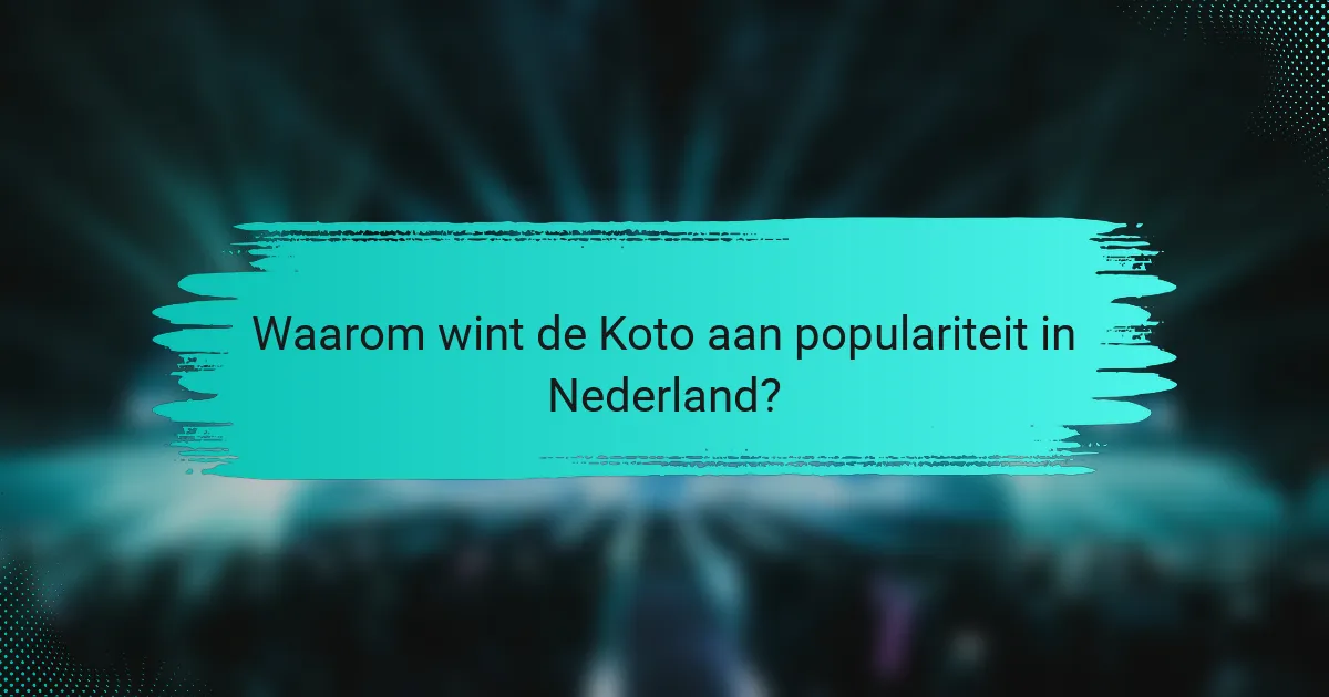 Waarom wint de Koto aan populariteit in Nederland?