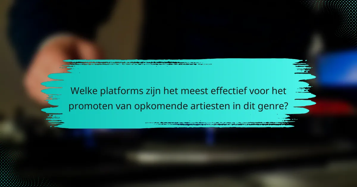 Welke platforms zijn het meest effectief voor het promoten van opkomende artiesten in dit genre?