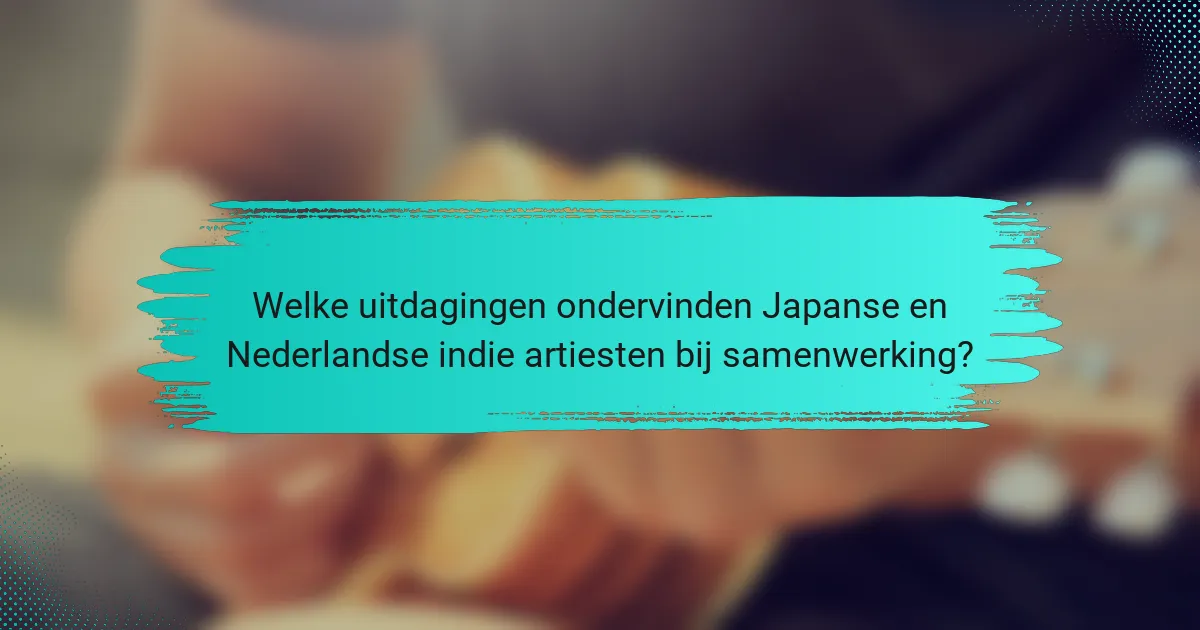 Welke uitdagingen ondervinden Japanse en Nederlandse indie artiesten bij samenwerking?